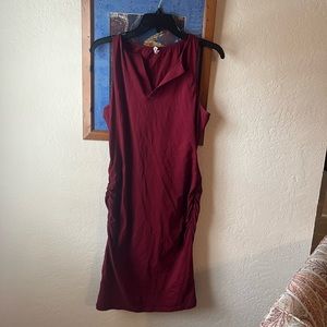 Amazon purchase wore once burgundy ruched formfitting dress